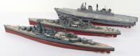 Seven kit-built 1/350 scale model battleships