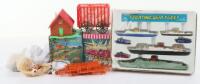 Three Vintage Blue-Box plastic toys sets