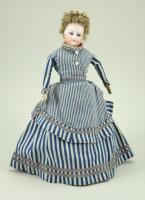 Sweet small size F.G bisque shoulder head fashion doll, French circa 1875,