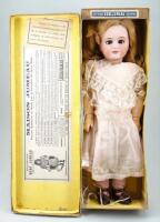 Tete Jumeau DEP all original bisque head doll in original box, size 8, French circa 1900,