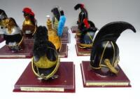 Del Prado, a collection of twenty-five miniature Napoleonic Cavalry Helmets