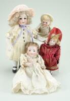 Four various all-bisque dolls, German circa 1905