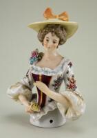 Large glazed china Ernst Sohne Bohne Lady half-doll,