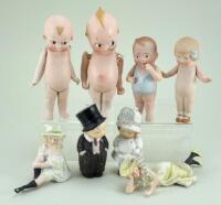 Eight various bisque dolls and figurines, German circa 1910,