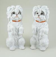 Pair of Gebruder Heubach begging dog figurine, German circa 1910,