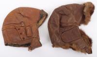 2x Great War Period Leather Flight Helmets