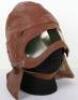 One Piece Leather Flying Helmet & Goggles Combination