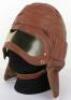 One Piece Leather Flying Helmet & Goggles Combination - 2