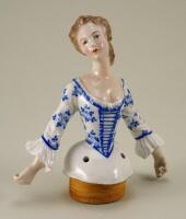 Rare larger size glazed china Classical Lady half-doll by Locre,