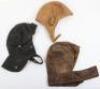 3x Early Leather Flying Helmets - 2