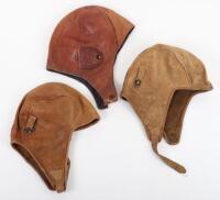 3x Leather Flight Helmets