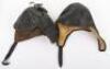 2x Black Leather Flying Helmets - 3