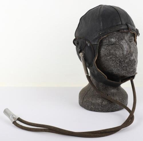 British Lewis Pattern Leather Flying Helmet with Gosport Tubes