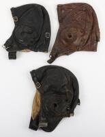 3x Lewis Pattern Leather Flight Helmets