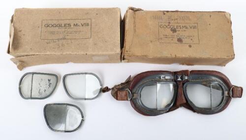 Set of WW2 Royal Air Force Mk VIII Flying Goggles