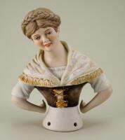 Extremely fine large size bisque Country Girl half-doll,