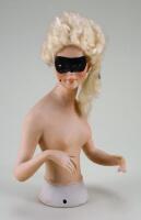 Large bisque Masquerade nude half-doll,