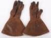 Pair of Brown Leather Aviators Gauntlets - 2