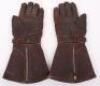 Pair of Brown Leather Aviators Gauntlets - 2