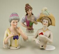 Three bisque Lady half-dolls,