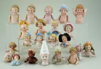 Collection of bisque Child half-dolls,