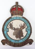 Large Painted Wooden Squadron Emblem for 242 Canadian (F) Squadron Royal Air Force