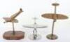 3x Desk Models of WW2 Fighter Aircraft Including Spitfire