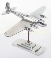 Heavy Plated Brass Desk Model of a WW2 Four Engine Bomber Aircraft