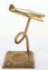 WW2 Brass Desk Ashtray With Model of a Spitfire in Flight - 2