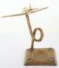WW2 Brass Desk Ashtray With Model of a Spitfire in Flight - 3