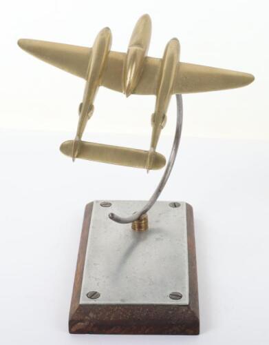 Desk Model of a P-38 Lightning Fighter Bomber Aircraft