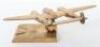 Desk Ashtray with Model of a P-38 Lightning Fighter Bomber Aircraft - 2