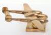 Desk Ashtray with Model of a P-38 Lightning Fighter Bomber Aircraft - 3