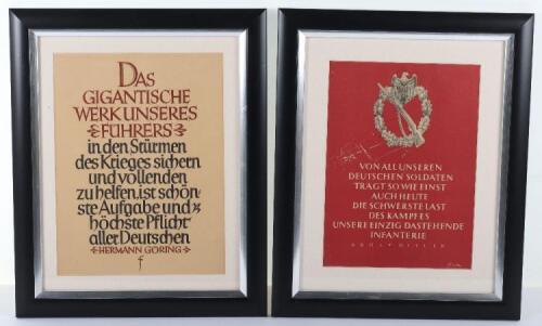 2x WW2 German Third Reich Printed Propaganda Messages