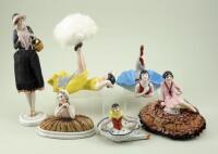 Collection of glazed china dressing table figurines, 1920s,