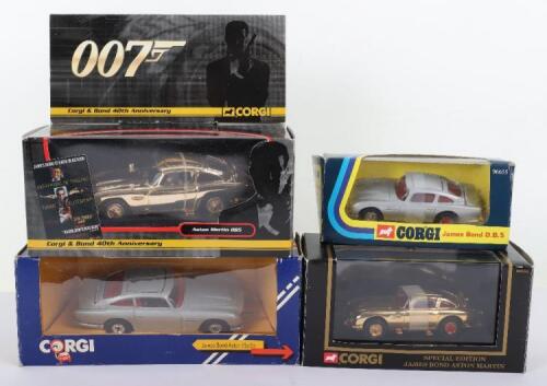 Four Boxed Corgi Toys James Bond Aston Martin DB5