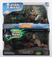 Two Hasbro Star Wars 12-inch figures on speeder bikes