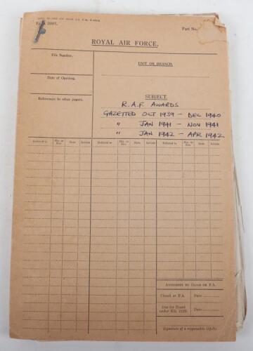 Original RAF "Return of Awards Gazetted" October 1939-April 1942