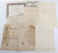 Large and Interesting Collection of Original German Award Documents