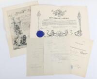 Three Award Documents to an Italian Naval Officer