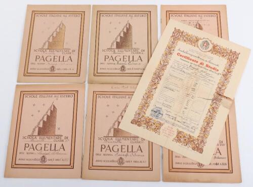 Italian School Certificate and Reports 1926-40