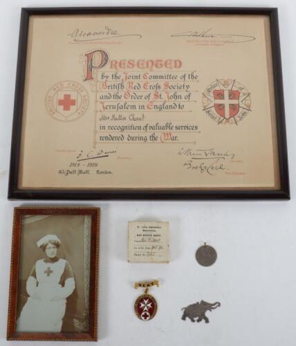 Great War St John's Ambulance Certificate and Badge