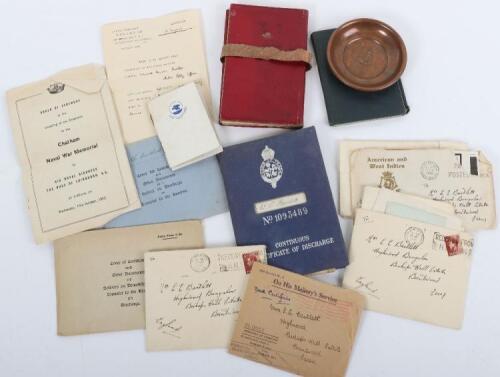 Ephemera Linked to HMS Imogen