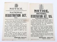 Great War National Registration Act 1915 Poster