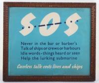 Original WW2 British Poster “S.O.S Careless Talk Costs Lives and Ships”