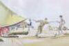 Watercolour Painting “Erecting Tents Aden” - 4