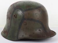 WW1 German M-16 Camouflaged Battle Damaged Steel Combat Helmet