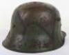 WW1 German M-16 Camouflaged Battle Damaged Steel Combat Helmet - 4