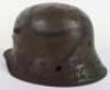 WW1 German M-16 Camouflaged Battle Damaged Steel Combat Helmet - 5