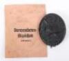 WW2 German Black Wound Badge in Paper Packet of Issue by Franz Klast & Sohne, Gablonz a.N.